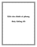 Khi cửa chính có phong thủy không tốt