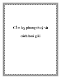 Cấm kỵ phong thuỷ và cách hoá giải