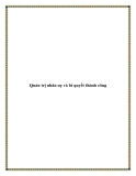 Quản trị nhân sự và bí quyết thành công