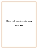 Bật mí cách nghe trọng âm trong tiếng Anh