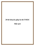 20 lời khuyên giúp ôn thi TOEIC hiệu quả