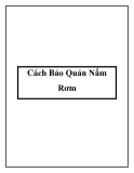 Cách Bảo Quản Nấm Rơm