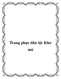 Trang phục dân tộc Khơ mú