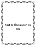 Cách ăn tết của người Hà Nhì