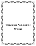 Trang phục Nam dân tộc M’nông