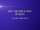 SIÊU ÂM MẠCH MÁU Ổ BỤNG