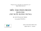 Bài giảng Siêu âm chẩn đoán phần phụ (Trừ bướu buồng trứng) - BS. Nguyễn Quang Trọng