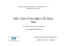 Siêu âm vùng mặt - cổ thai nhi :  Bs Nguyễn Quang Trọng