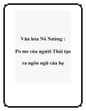 Văn hóa Nõ Nường : Po me của người Thái tạo ra ngôn ngữ của họ