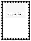 Tệ sùng bái chữ Hán