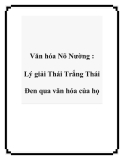 Văn hóa Nõ Nường : Lý giải Thái Trắng Thái Đen qua văn hóa của họ