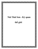 Núi Thái Sơn - Kỳ quan thế giới