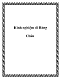 Kinh nghiệm đi Hàng Châu