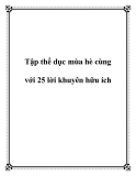 Tập thể dục mùa hè cùng với 25 lời khuyên hữu ích