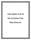 Kinh nghiệm tự đi du lịch tại Quảng Châu bằng đường bộ