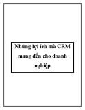 Những lợi ích mà CRM mang đến cho doanh nghiệp