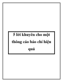 5 lời khuyên cho một thông cáo báo chí hiệu quả