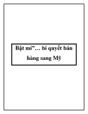 Bật mí”… bí quyết bán hàng sang Mỹ