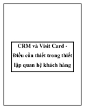 CRM và Visit Card Điều cần thiết trong thiết lập quan hệ khách hàng