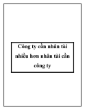 Công ty cần nhân tài nhiều hơn nhân tài cần công ty