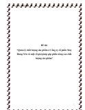 Đề tài: “Quản lý chất lượng sản phẩm ở Công ty cổ phần May Hưng Yên và một số giải pháp góp phần nâng cao chất lượng sản phẩm”