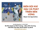 BIẾN ĐỔI KHÍ HẬU VÀ PHÁT TRIỂN BỀN VỮNG Week 10 (9 April 2012)