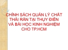 Đề tài: Chính sách quản lý chất thải rắn tại Thụy Điển và bài học kinh nghiệm cho Tp.HCM