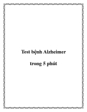 Test bệnh Alzheimer trong 5 phút