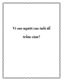 Vì sao người cao tuổi dễ trầm cảm?