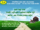 AN TOÀN SINH HỌC VÀ SẢN PHẨM CHUYỂN GEN