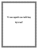 Vì sao người cao tuổi hay bị ù tai?