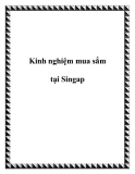 Kinh nghiệm mua sắm tại Singap