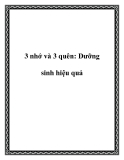 3 nhớ và 3 quên: Dưỡng sinh hiệu quả
