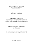 Luận văn:Giải pháp nâng cao chất lượng tăng trưởng kinh tế thành phố Tam Kỳ, tỉnh Quảng Nam.