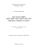 Tóm tắt luận văn thạc sĩ toán học: Bài toán biên hỗn hợp thứ nhất đối với phương trình vi phân