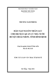 Luận văn:ĐÀO TẠO NGUỒN NHÂN LỰC CHO BỘ MÁY QUẢN LÝ NHÀ NƯỚC HUYỆN HOÀI NHƠN, TỈNH BÌNH ĐỊNH