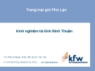 Trang trại gió Phú Lạc  Kinh nghiệm từ tỉnh Bình Thuận  