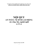 NỘI QUY AN TOÀN, VỆ SINH LAO ĐỘNG  các công việc, ngành nghề - CÔNG TY CỔ PHẦN THAN - ĐIỆN NÔNG SƠN- TKV