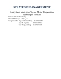 Analysis of strategy of Toyota Motor Corporation operating in Vietnam