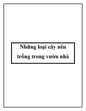 Những loại cây nên trồng trong vườn nhà