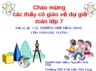 Tiết 41. §8   CÁC TRƯỜNG HỢP BẰNG NHAU  CỦA TAM GIÁC VUÔNG