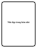 Nhà đẹp trong hẻm nhỏ