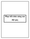 Phục hồi chức năng sau đột quỵ