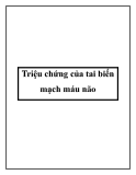 Triệu chứng của tai biến mạch máu não