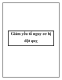 Giảm yếu tố nguy cơ bị đột quỵ
