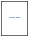 Bạn sẽ giữ lời hứa chứ?