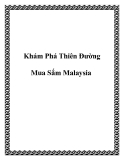 Khám Phá Thiên Đường Mua Sắm Malaysia