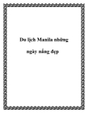 Du lịch Manila những ngày nắng đẹp