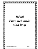 Đề tài Phân tích nước sinh hoạt