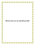 Hài hòa màu sắc cho nội thất gia đình